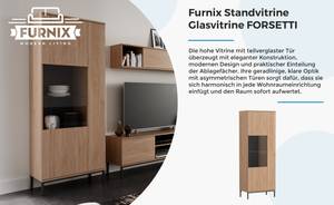 Hochvitrine FORSETTI Beige - Braun - Walnuss Dekor