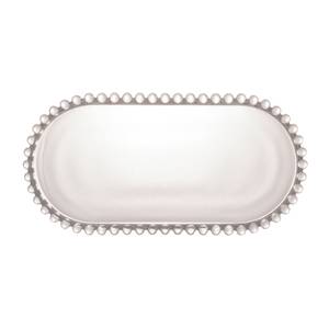 Assiette ovale en cristal perlé Verre - 12 x 3 x 24 cm