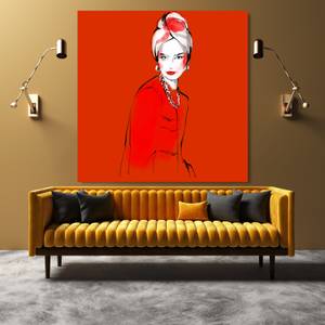 Leinwandbild Modern Woman Glamour in Rot 60 x 60 cm