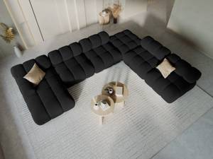 modulares U-Formsofa BELLIS 7 Sitzplätze Schwarz