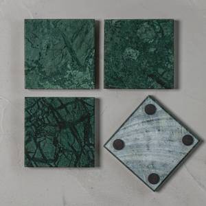 Untersetzer Marble 4er Set Grün - Naturfaser - 10 x 2 x 1 cm