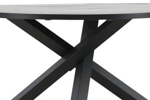 Table à manger Parma Noir - En partie en bois massif - 140 x 73 x 140 cm