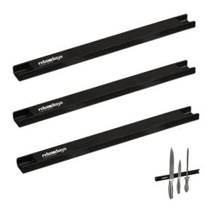 3er Set Magnetleiste 30 cm Schwarz - Metall - 30 x 3 x 2 cm