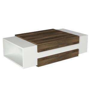 Couchtisch Plus Weiß  Walnuss Weiß - Holzwerkstoff - 90 x 35 x 60 cm