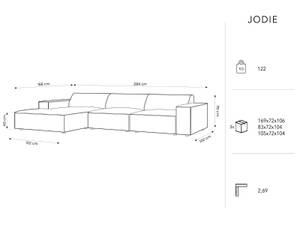 Ecksofa JODIE 4 Sitzplätze Hochglanz Nachtblau