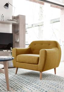 Fauteuil tissu Agathe Jaune moutarde