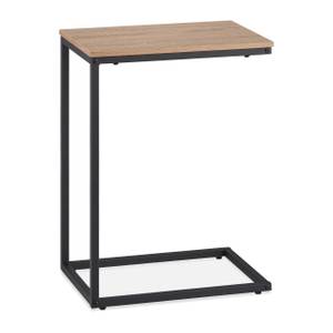 Table d'appoint en forme de C Noir - Marron - Bois manufacturé - Métal - 30 x 60 x 45 cm