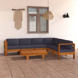 Salon de jardin (lot de 7) 3006534-9 Gris - Bois massif - Bois/Imitation - 60 x 25 x 100 cm