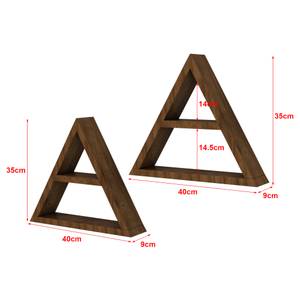 Wandregalset Sydlangeland Braun - Massivholz - 40 x 35 x 9 cm