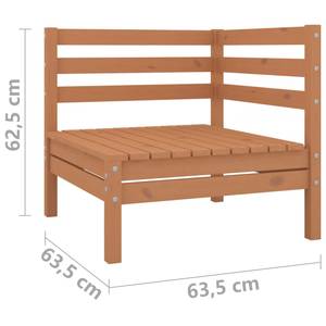 Canapé de jardin Marron - Bois massif - Bois/Imitation - 64 x 63 x 64 cm