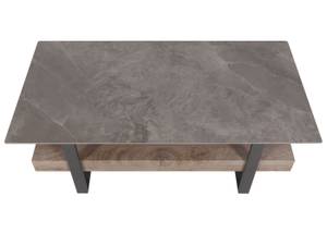 Couchtisch L88 Grau - Kunststein - Holzwerkstoff - Metall - Holz teilmassiv - 120 x 43 x 60 cm