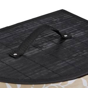 Wäschekorb Bambus Beige - Schwarz - Weiß - Bambus - Holzwerkstoff - Textil - 39 x 50 x 31 cm