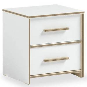 Table de nuit Modera Blanc - Bois manufacturé - 48 x 50 x 41 cm