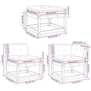 Gartensitzgruppe K6976(5-tlg) Braun - Massivholz - 78 x 73 x 64 cm