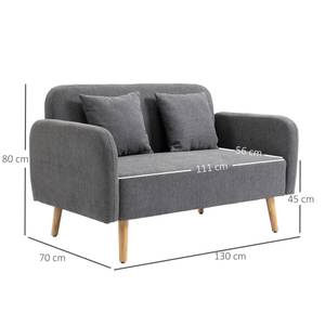 Sofa 839-209GY Glas Grau