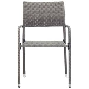 Garten-Essgruppe (7-teilig) 3009977-3 Grau - Metall - Polyrattan - 80 x 74 x 170 cm