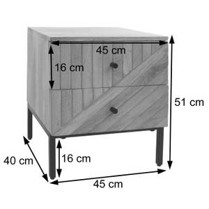 Nachttisch L95 Beige - Holzart/Dekor - Holz teilmassiv - 45 x 51 x 40 cm