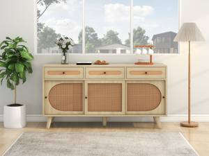 Sideboard NaturRattan Ⅲ+ Beige - Holzwerkstoff - Metall - Polyrattan - 40 x 78 x 140 cm