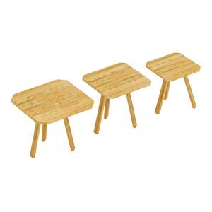 Lot de 3 tables basses gigognes Masku Beige