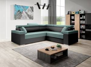 Ecksofa FLORRI L Schwarz - Hellblau