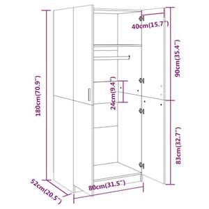 Kleiderschrank 299853 Braun - Raucheiche Dekor