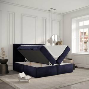 Premium Boxspringbett Jodan Magic Velvet Marineblau - Breite: 202 cm