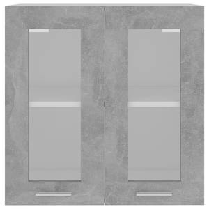 Armoire en verre suspendue Gris - Gris minéral - Blanc - Largeur : 60 cm