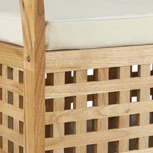 Banc de rangement coffre de rangement Marron - Blanc - Bois manufacturé - Textile - 93 x 47 x 49 cm