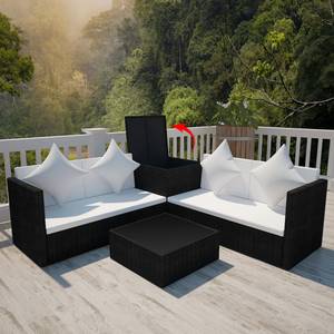 Ensemble de mobilier de jardin Noir - Polyrotin - 56 x 30 x 56 cm