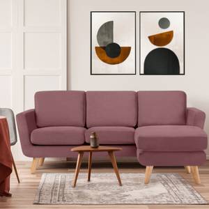 TAGIO Ecksofa rechts mit Ottomane Pink