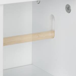 Support papier toilette blanc Argenté - Blanc - Bambou - Bois manufacturé - Métal - 19 x 77 x 18 cm