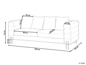 3-Sitzer Sofa GRANNA Gold - Weiß