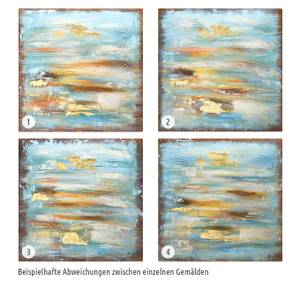 Acrylbild handgemalt First Day of May Blau - Braun - Massivholz - Textil - 60 x 60 x 4 cm
