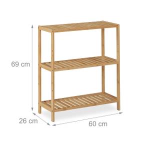 Großes Badregal mit 3 Ablagen Braun - Bambus - 60 x 69 x 26 cm