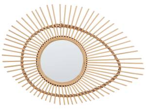 Miroir décoratif BARIO Beige - Bleu - Bambou - 63 x 45 x 3 cm