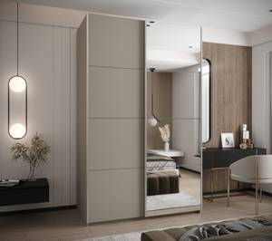 SCHWEBETÜRENSCHRANK LUX Beige - Silber - Breite: 150 cm