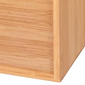 Schubladenbox Bambus & MDF 2 Fächer Braun - Weiß - Bambus - Holzwerkstoff - 25 x 15 x 20 cm