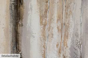 Acrylbild handgemalt Vanilla Sky Beige - Braun - Massivholz - Textil - Holz teilmassiv - 150 x 50 x 4 cm