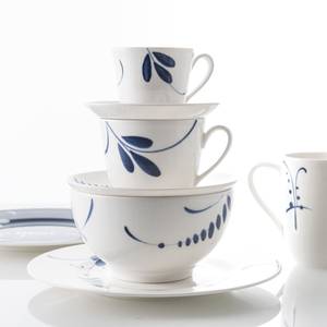 Espresso-Set Luxembourg Brindille 12-tlg Blau - Weiß - Porzellan - 12 x 8 x 12 cm