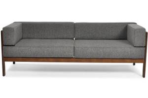 Gartensofa EDEN 3 Grau - Massivholz - 202 x 72 x 77 cm