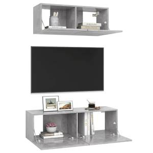 TV-Schrank 2er Set D873 Grau - Holzwerkstoff - 30 x 30 x 100 cm