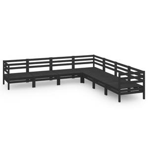 Garten-Lounge-Set Schwarz - Massivholz - Holzart/Dekor - 64 x 63 x 64 cm