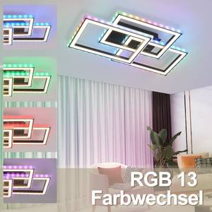 LED Deckenleuchte Lieselotte Schwarz - Metall - 34 x 9 x 54 cm