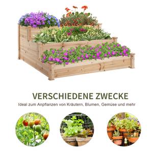 Hochbeet 845-451 Braun - Holzwerkstoff - 124 x 56 x 124 cm