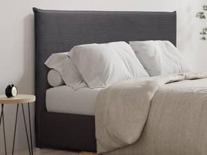 Tête de lit AMBRILIA Gris - Textile - 10 x 125 x 160 cm