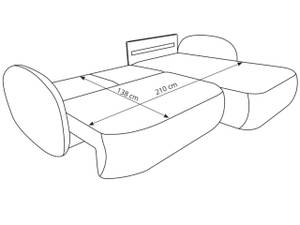 Ecksofa OREO Creme - Armlehne beidseitig montierbar - Ecke davorstehend rechts