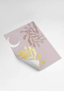 Glitzernde Palme Gold Poster Set Papier - 70 x 50 x 70 cm