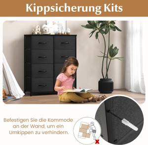 Stoffkommode TG32861PW Schwarz - Holzwerkstoff - 30 x 92 x 80 cm