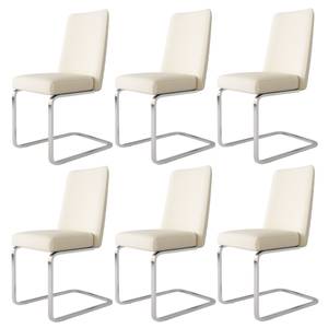 Freischwinger VELVMoon (6er Set) Beige - Silber - 6er Set