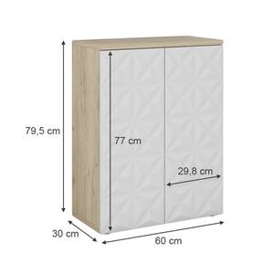 Armoire de salle de bain Edge Imitation chêne - Blanc